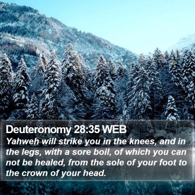 Deuteronomy 28:35 WEB Bible Verse Image