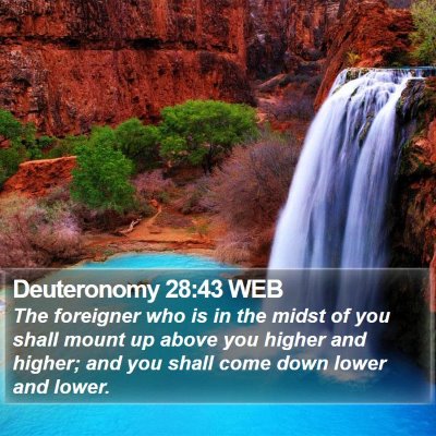 Deuteronomy 28:43 WEB Bible Verse Image