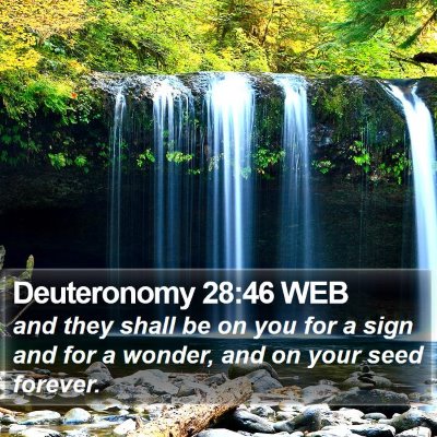 Deuteronomy 28:46 WEB Bible Verse Image