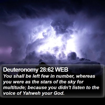 Deuteronomy 28:62 WEB Bible Verse Image