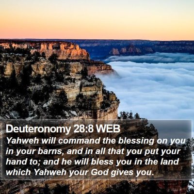 Deuteronomy 28:8 WEB Bible Verse Image