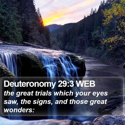 Deuteronomy 29:3 WEB Bible Verse Image
