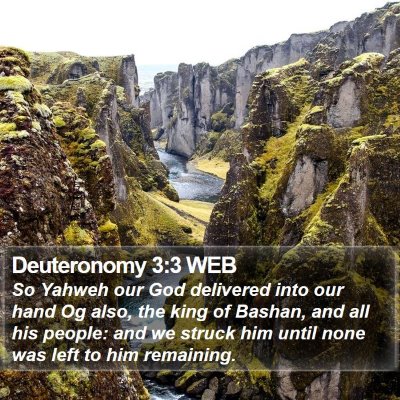 Deuteronomy 3:3 WEB Bible Verse Image