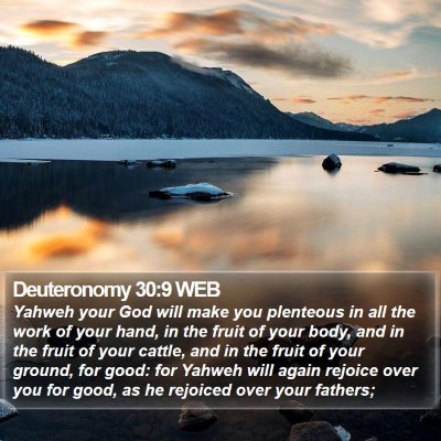 Deuteronomy 30:9 WEB Bible Verse Image