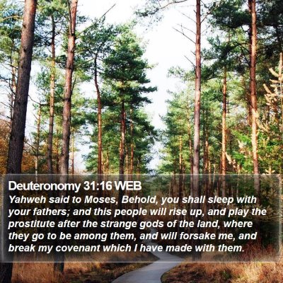 Deuteronomy 31:16 WEB Bible Verse Image