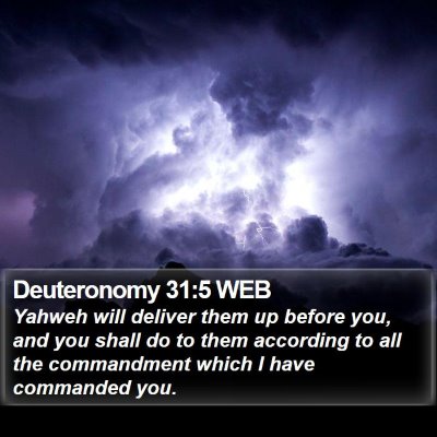 Deuteronomy 31:5 WEB Bible Verse Image