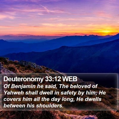 Deuteronomy 33:12 WEB Bible Verse Image