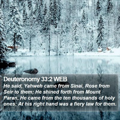 Deuteronomy 33:2 WEB Bible Verse Image