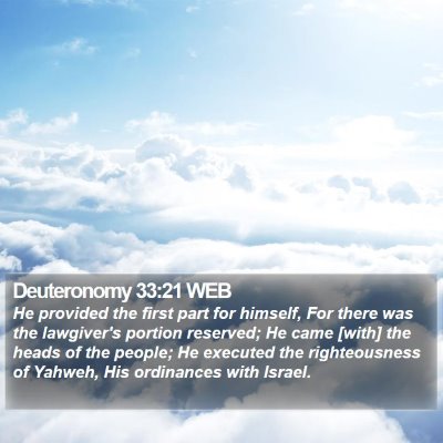 Deuteronomy 33:21 WEB Bible Verse Image