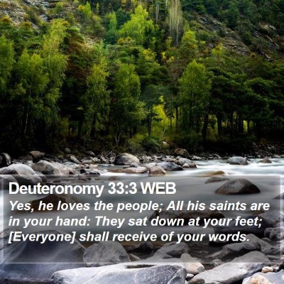 Deuteronomy 33:3 WEB Bible Verse Image