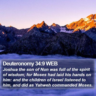 Deuteronomy 34:9 WEB Bible Verse Image