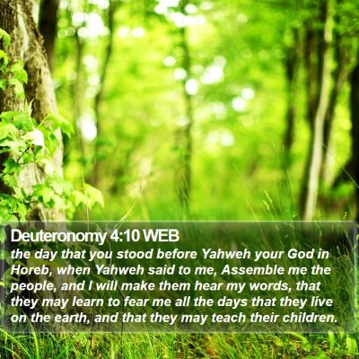 Deuteronomy 4:10 WEB Bible Verse Image