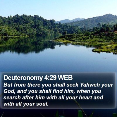 Deuteronomy 4:29 WEB Bible Verse Image