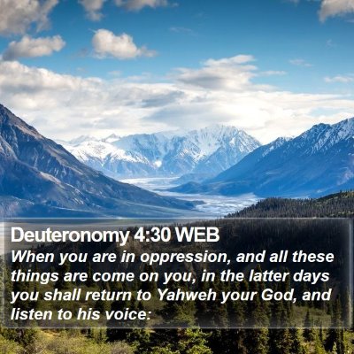 Deuteronomy 4:30 WEB Bible Verse Image