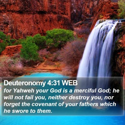 Deuteronomy 4:31 WEB Bible Verse Image