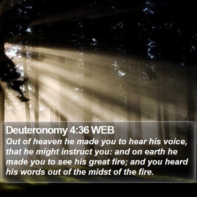 Deuteronomy 4:36 WEB Bible Verse Image