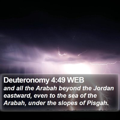 Deuteronomy 4:49 WEB Bible Verse Image