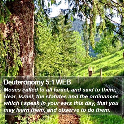 Deuteronomy 5:1 WEB Bible Verse Image