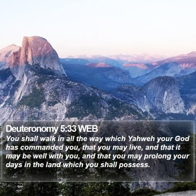 Deuteronomy 5:33 WEB Bible Verse Image