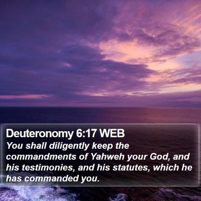 Deuteronomy 6:17 WEB Bible Verse Image