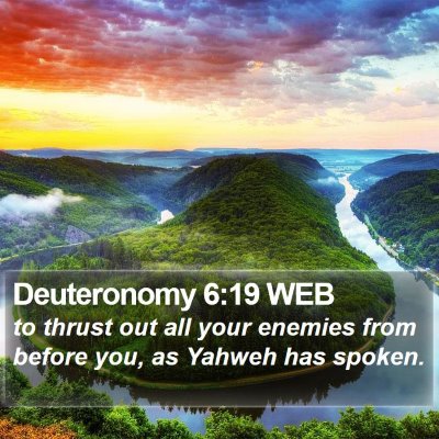 Deuteronomy 6:19 WEB Bible Verse Image