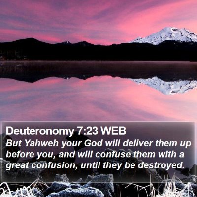 Deuteronomy 7:23 WEB Bible Verse Image