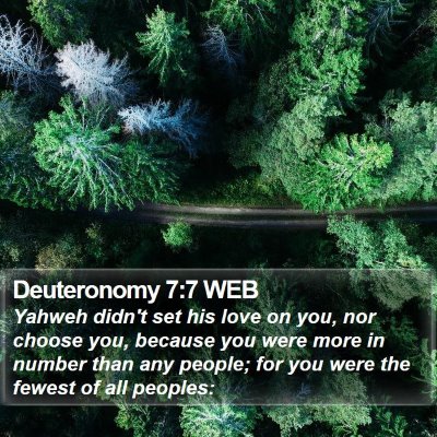 Deuteronomy 7:7 WEB Bible Verse Image