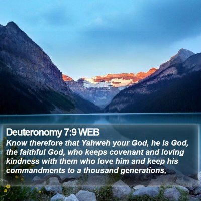 Deuteronomy 7:9 WEB Bible Verse Image