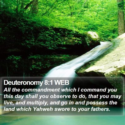 Deuteronomy 8:1 WEB Bible Verse Image