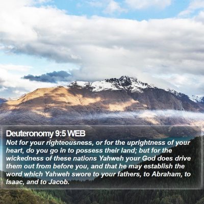 Deuteronomy 9:5 WEB Bible Verse Image