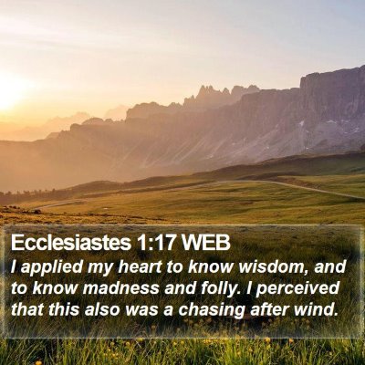 Ecclesiastes 1:17 WEB Bible Verse Image