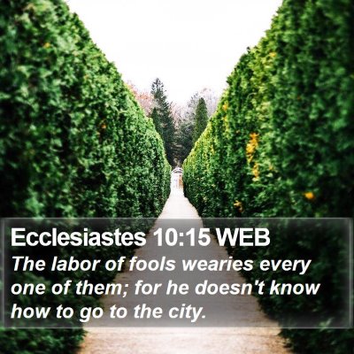 Ecclesiastes 10:15 WEB Bible Verse Image