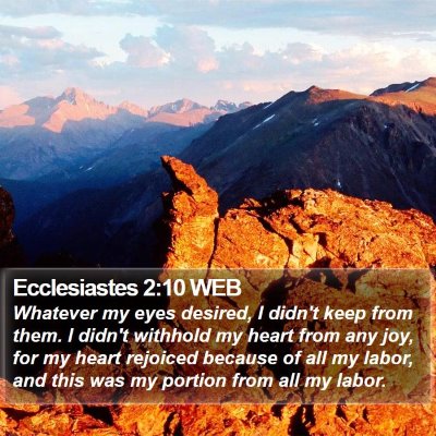 Ecclesiastes 2:10 WEB Bible Verse Image