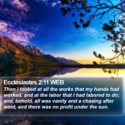 Ecclesiastes 2:11 WEB Bible Verse Image