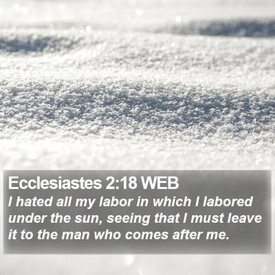 Ecclesiastes 2:18 WEB Bible Verse Image