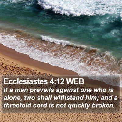 Ecclesiastes 4:12 WEB Bible Verse Image