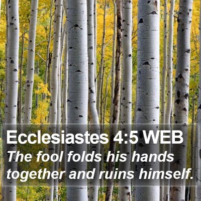 Ecclesiastes 4:5 WEB Bible Verse Image