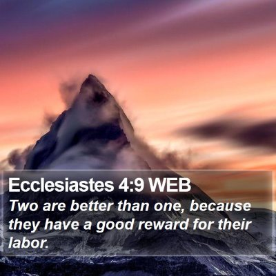 Ecclesiastes 4:9 WEB Bible Verse Image