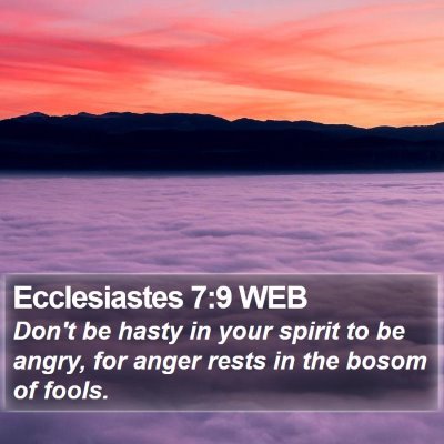Ecclesiastes 7:9 WEB Bible Verse Image