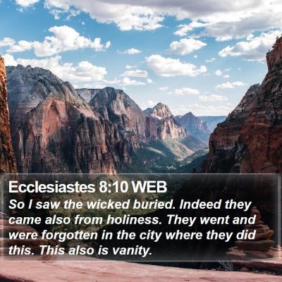 Ecclesiastes 8:10 WEB Bible Verse Image