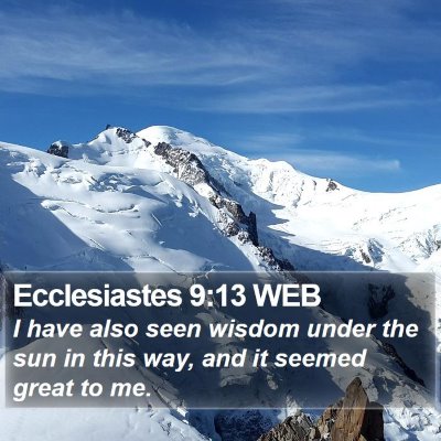 Ecclesiastes 9:13 WEB Bible Verse Image