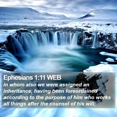Ephesians 1:11 WEB Bible Verse Image