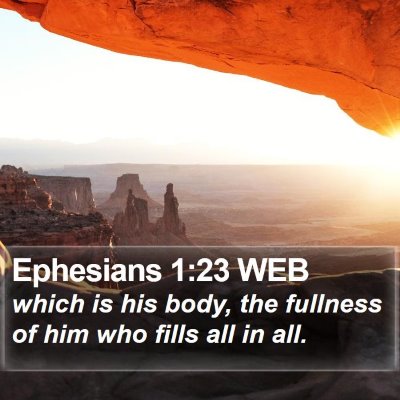 Ephesians 1:23 WEB Bible Verse Image