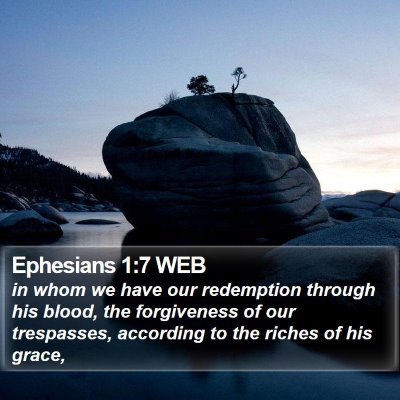 Ephesians 1:7 WEB Bible Verse Image