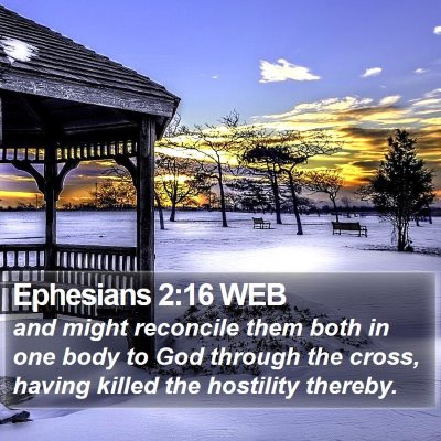 Ephesians 2:16 WEB Bible Verse Image