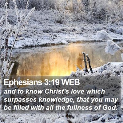 Ephesians 3:19 WEB Bible Verse Image