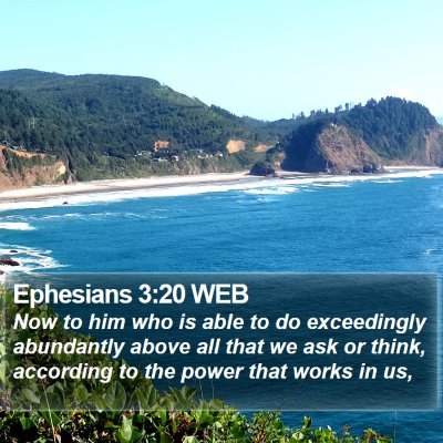 Ephesians 3:20 WEB Bible Verse Image