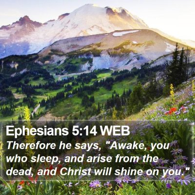 Ephesians 5:14 WEB Bible Verse Image