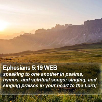 Ephesians 5:19 WEB Bible Verse Image