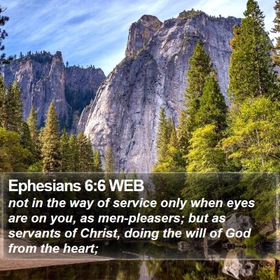 Ephesians 6:6 WEB Bible Verse Image